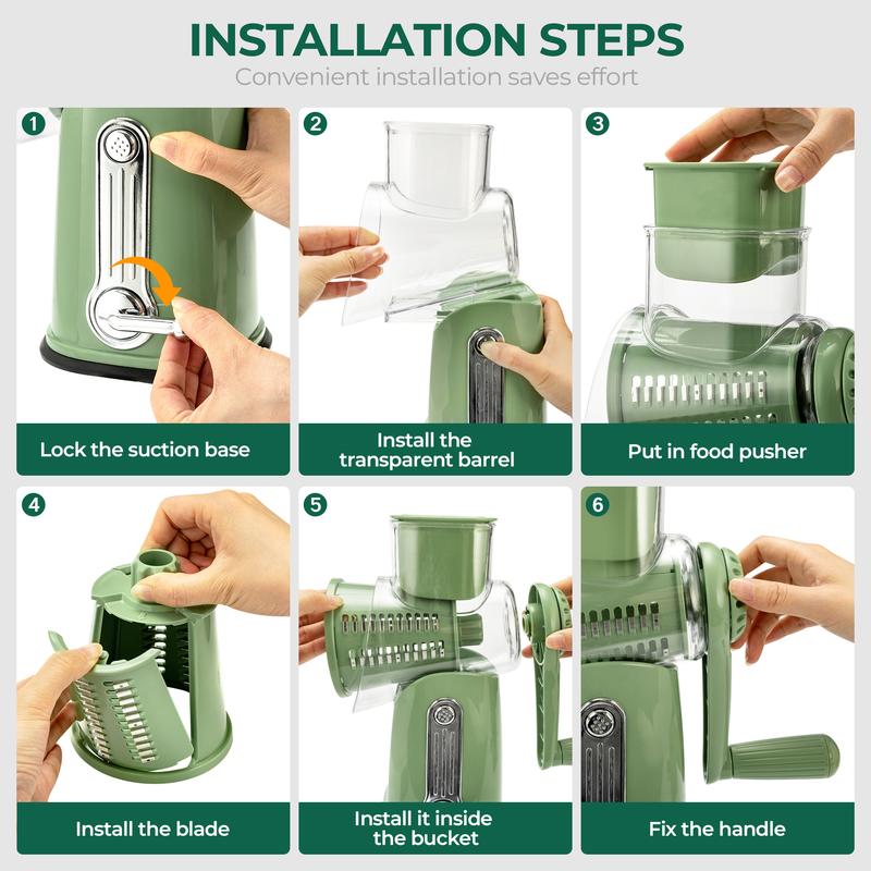 Rotary Vegetable Slicer Cheese Grater Kitchen Too