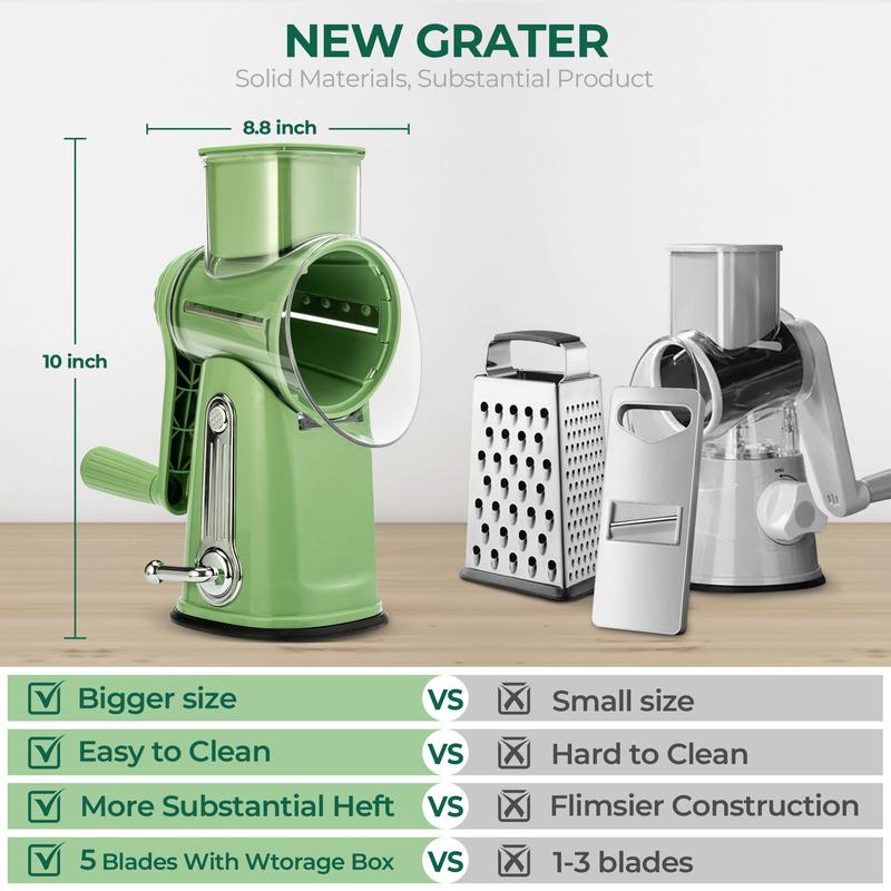 Rotary Vegetable Slicer Cheese Grater Kitchen Too