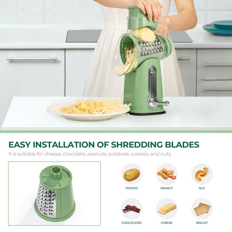 Rotary Vegetable Slicer Cheese Grater Kitchen Too