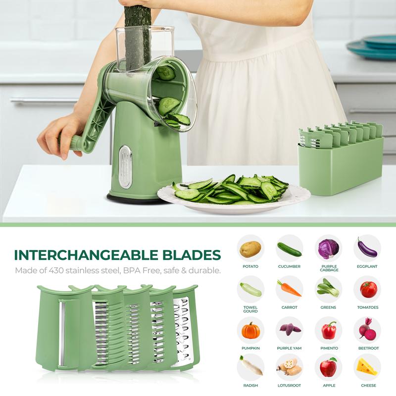 Rotary Vegetable Slicer Cheese Grater Kitchen Too